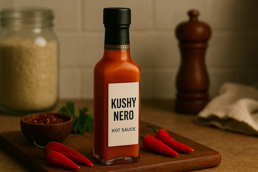 Kushynero bottle on a cutting board